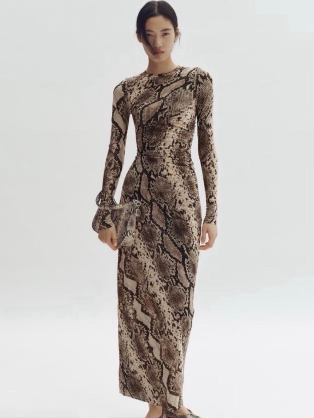 Stella McCartney x H&M Snake-Print Long Sleeve Maxi Dress